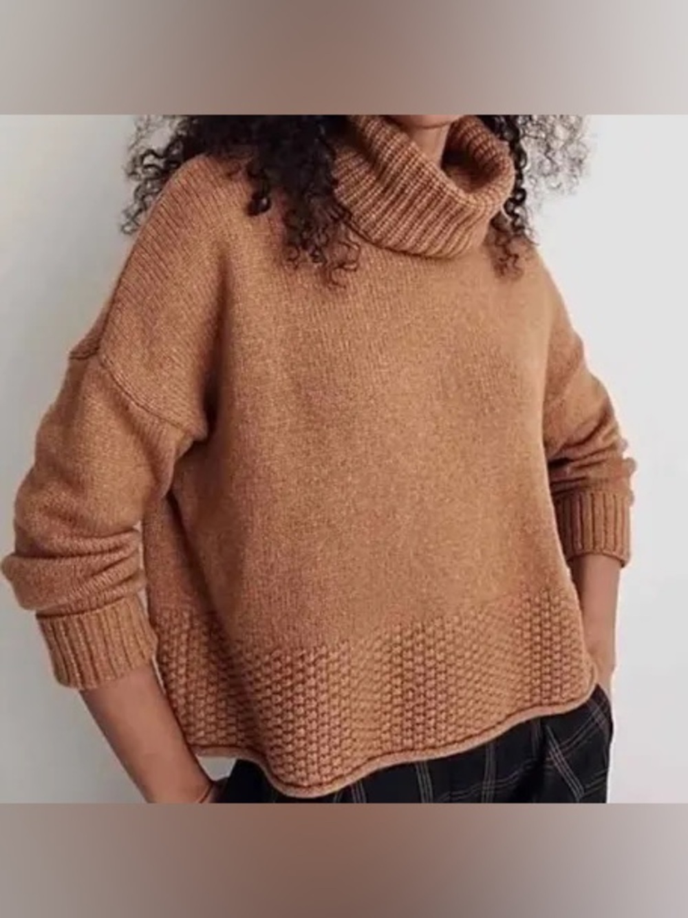 Madewell Sadler Turtleneck Sweater pullover  wool blend casual long sleeve